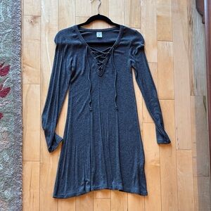 Gray Long Sleeve Dress